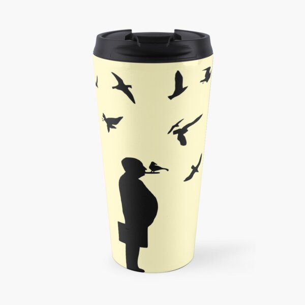 Alfred Hitchock Birds Silhouette Travel Mug