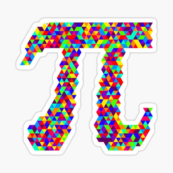Pi Digits of π Color-Coded Colorful Pi Day Sticker