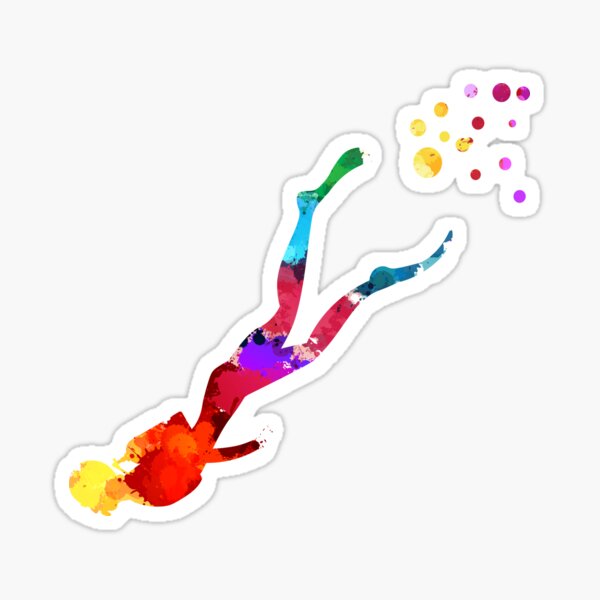 Item preview, Scuba Diver print Watercolor Silhouette Diving product designed and sold by banwa.