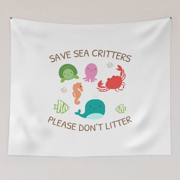 Item preview, Save Sea Critters Please Don't Litter Environmental print designed and sold by banwa.