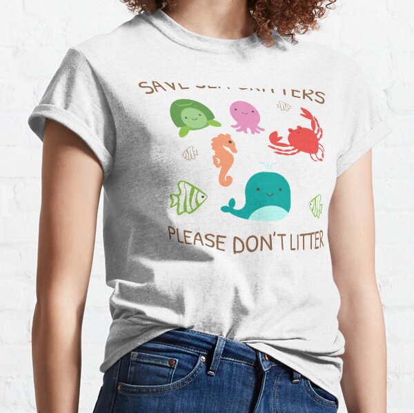 Tenir la mer plastique Free T-shirt anti pollution sensibilisation Adultes & Enfants Tee Top 