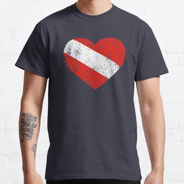 Scuba Diving Love design Divers Flag Heart graphic Classic T-Shirt