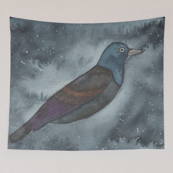 Item preview, Common Grackle - Third Eye Chakra - Watercolor Painting designed and sold by Apothekori.