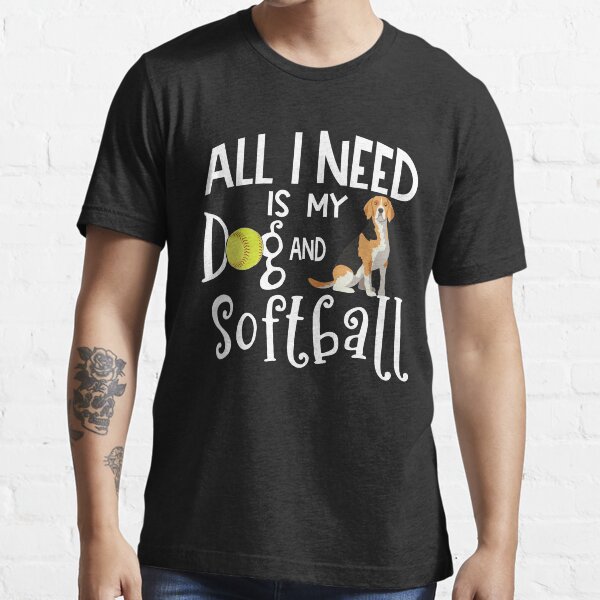Beagle Dog Softball Player Dog Lover Gift Cute Funny Saying Essential T-Shirt