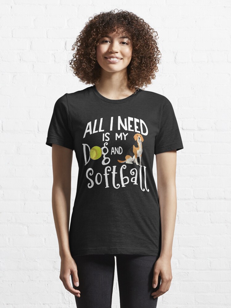 "Beagle Dog Softball Player Dog Lover Gift Cute Funny Saying" Tshirt