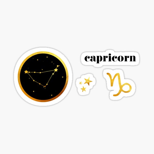 Gold Capricorn Sticker