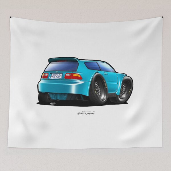 Item preview, Honda Civic caricature artwork designed and sold by ShivamSharma.
