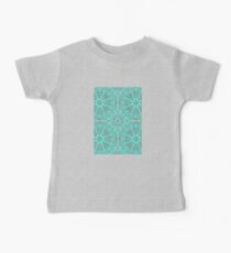 Mint Green & Grey Folk Art Pattern Baby T-Shirt
