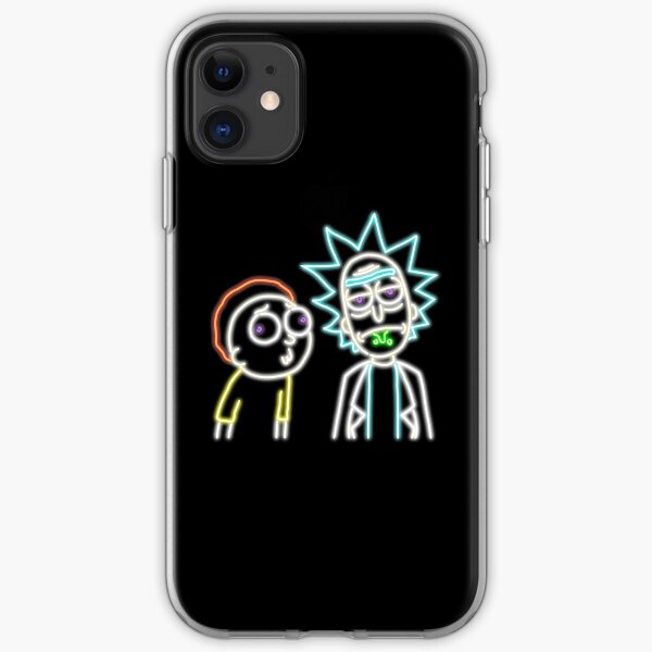 Neon Rick and Morty (Black) iPhone Soft Case