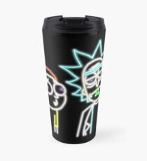 Neon Rick and Morty (Black) Travel Mug