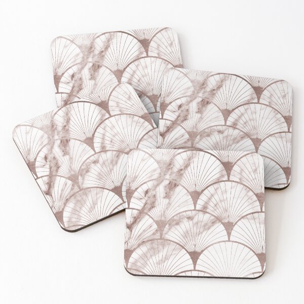 Item preview, Art Deco pattern - rose gold marble fans designed and sold by RoseAesthetic.