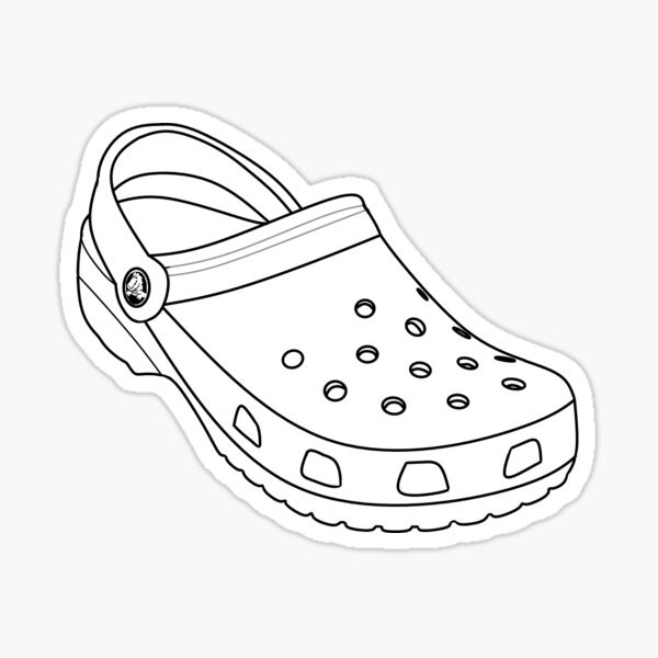 white crocs with stickers