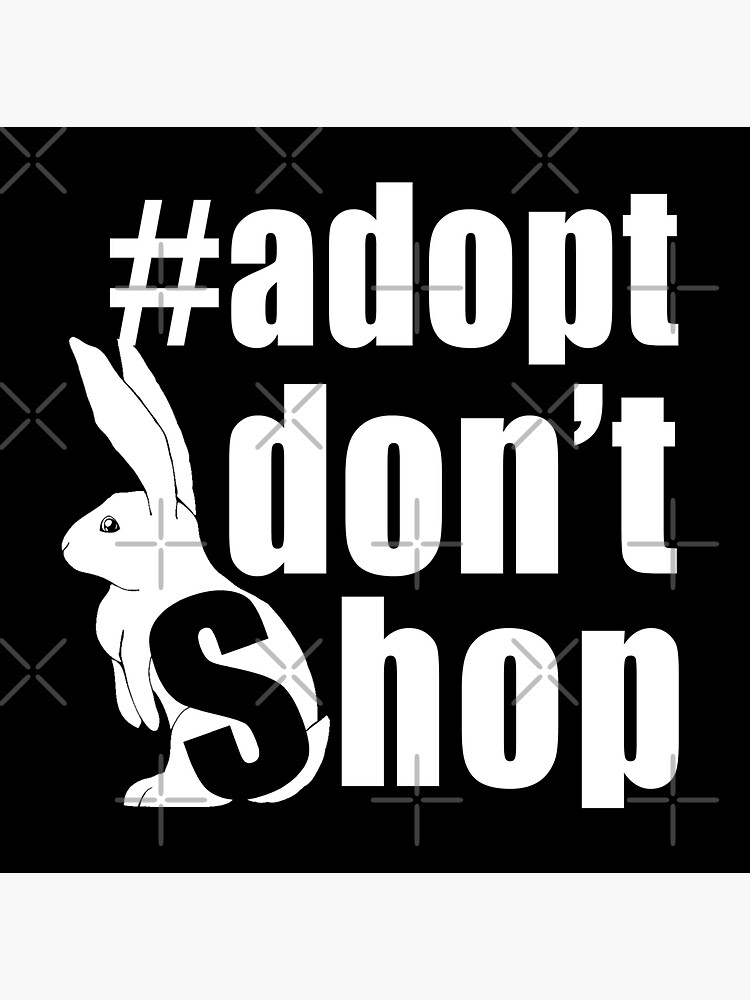 Thumbnail 3 of 3, Sticker, #adoptdontshop Advocate White Bunny Rabbit designed and sold by tinaschofield.