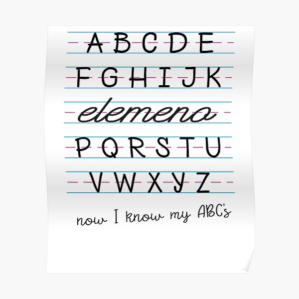 Download Abc Elemeno Posters Redbubble