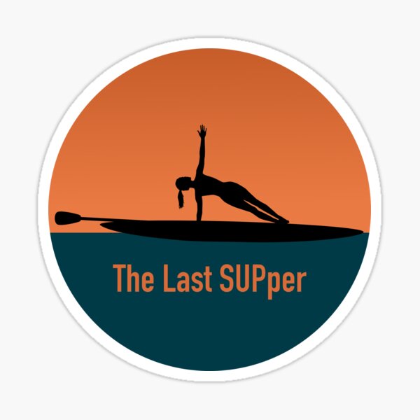 Stand Up Paddleboard Yoga Surfer Girl on SUP Sticker