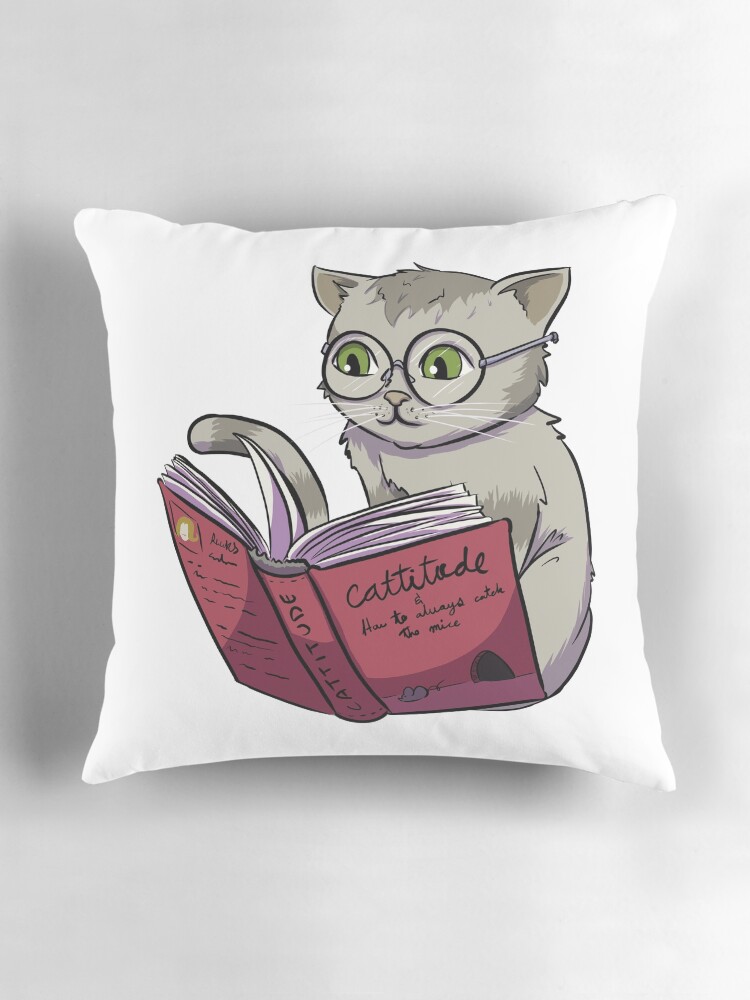 Cat reading pillow best sale