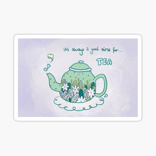 It's Tea Time - Lilac Sticker