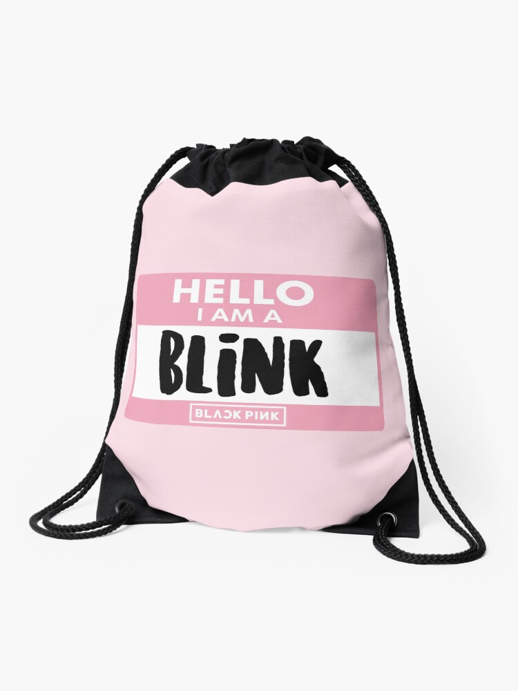 black pink drawstring bag