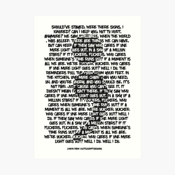 Semi-colon Linkin Park One more light Art Print