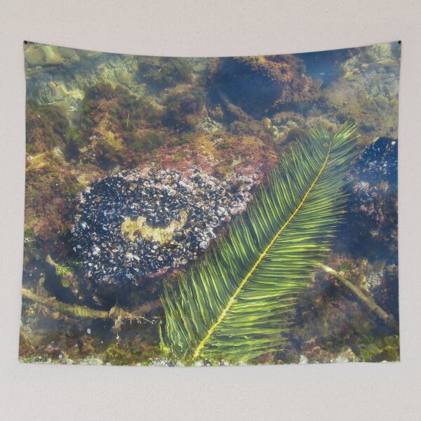 Item preview, Palm tree leaf under water amongst sea plants and rocks (2) designed and sold by DahliaVivaldi.