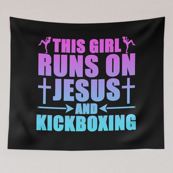 Item preview, This Girl Runs On Jesus And Kickboxing Christianity T-Shirt designed and sold by trendo.
