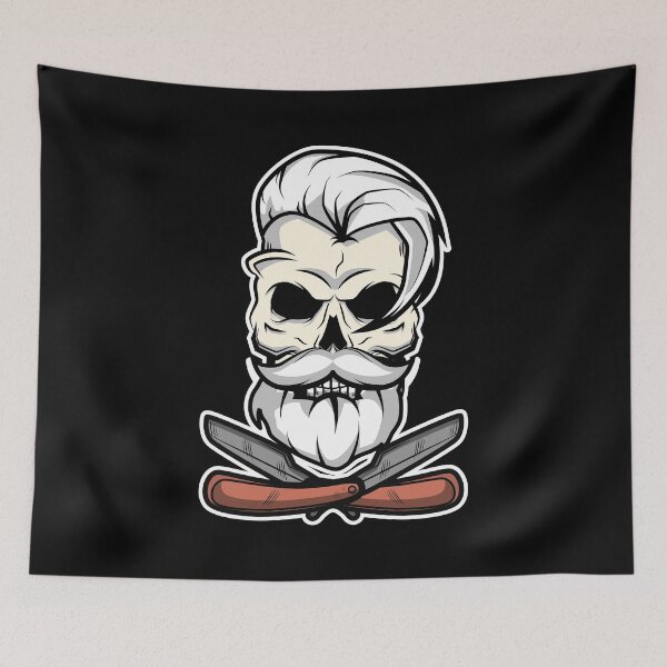 Item preview, Vintage Barber Skull Illustration Hair Stylist Gift designed and sold by Whynot123.