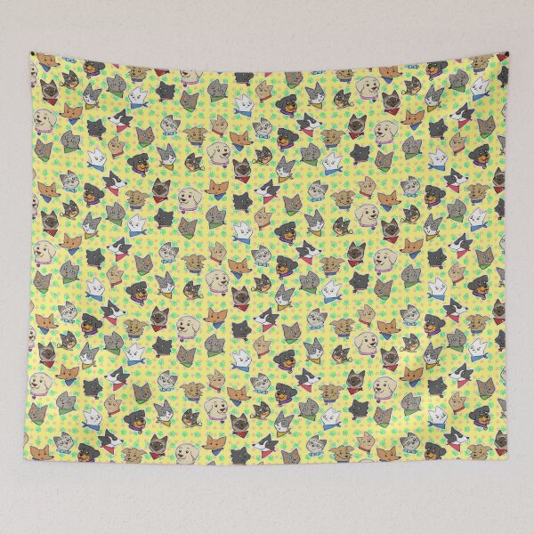Item preview, Pets pattern yellow designed and sold by bitingnclawing.