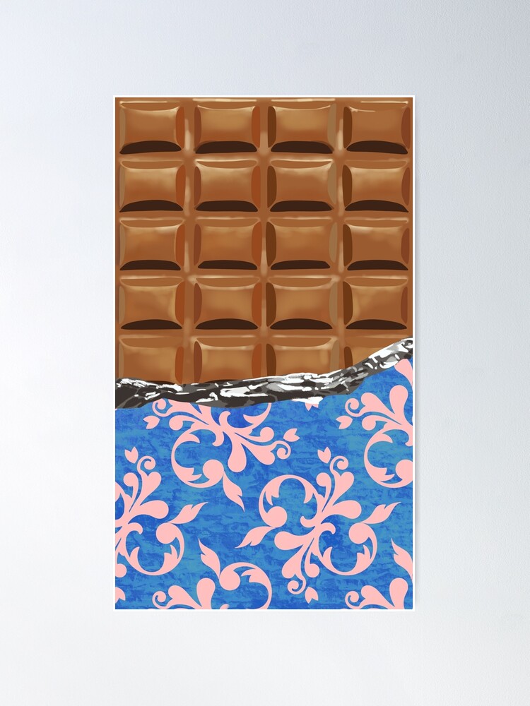 unpacked blue chocolate bar Poster for Sale by MimieTrouvetou