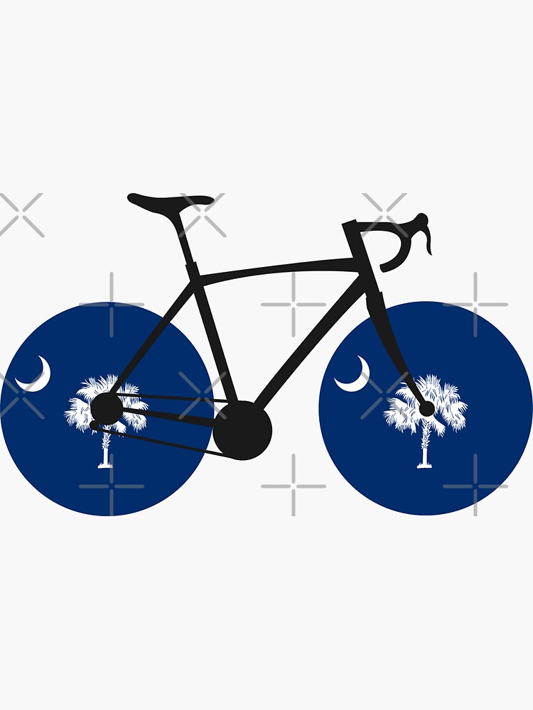 Thumbnail 3 of 3, Sticker, South Carolina Flag Bicycle designed and sold by esskay.