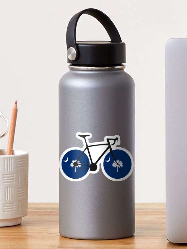 Thumbnail 1 of 3, Sticker, South Carolina Flag Bicycle designed and sold by esskay.