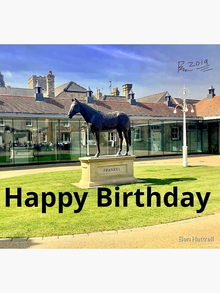 Carte De Vœux Joyeux Anniversaire Frankel Le Cheval De Course Newmarket Cards Par Benhattrell1 Redbubble