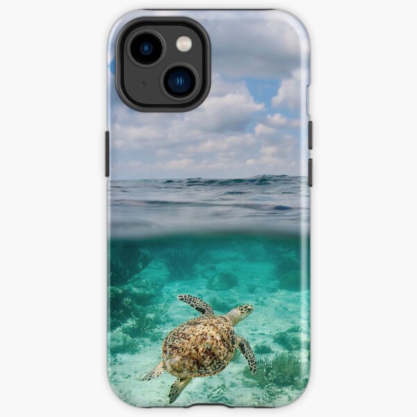 Over Under Shot, Green Sea Turtle iPhone Tough Case