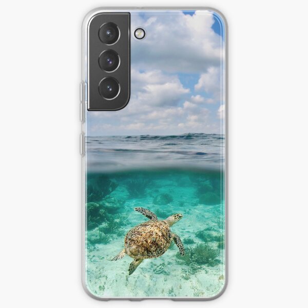 Over Under Shot, Green Sea Turtle Samsung Galaxy Soft Case