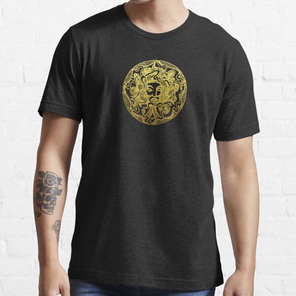 Versace Gold Medusa Head Print Fabric T-Shirt M Versace