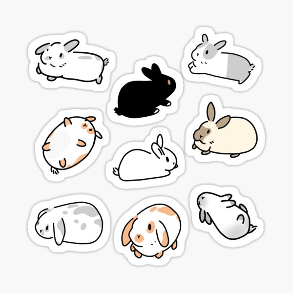 Soft and cute rabbits sticker 37