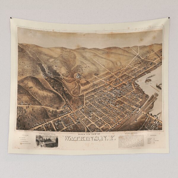 Item preview, Bird's Eye View of Watkins (Glen), New York (1873) designed and sold by allhistory.
