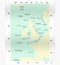 Shipping Forecast- Seaside colours Poster