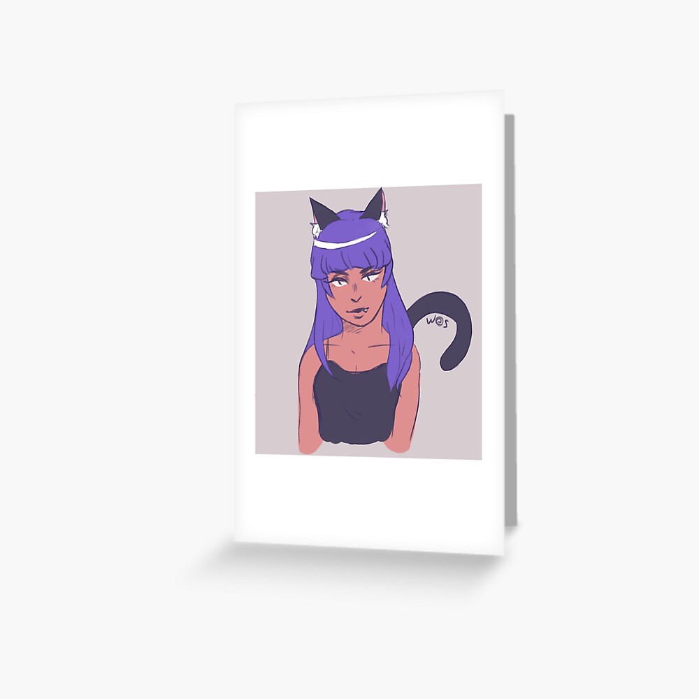 Emo Cat Girl Greeting Card By Wosicly Redbubble