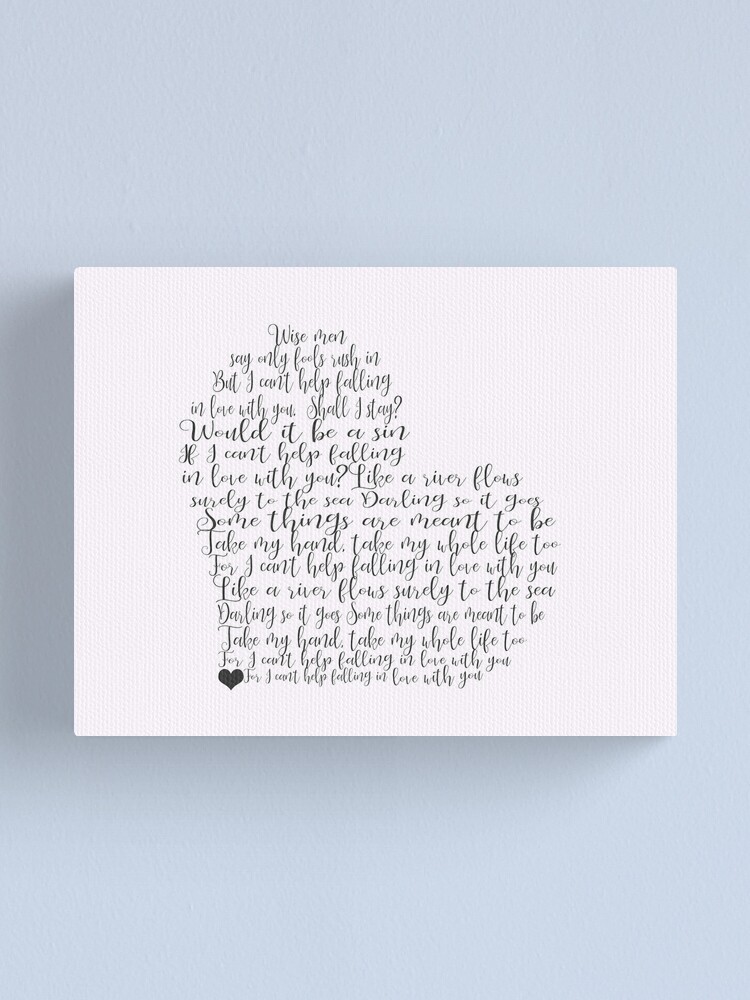 Details about / Elvis /'Can/'t Help falling In Love/' Personalised Framed Lyrics Print