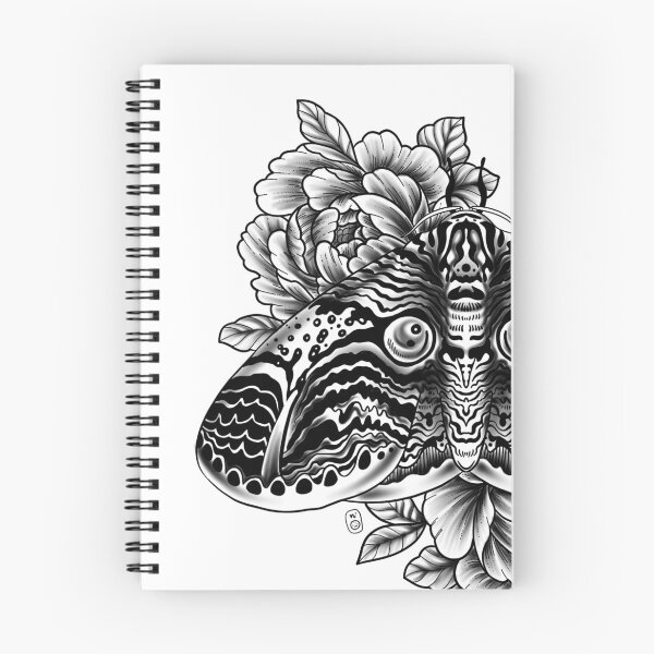 Aperçu de l'œuvre Modèle de tatouage de papillon de nuit hibou créée et vendue par nykiway.