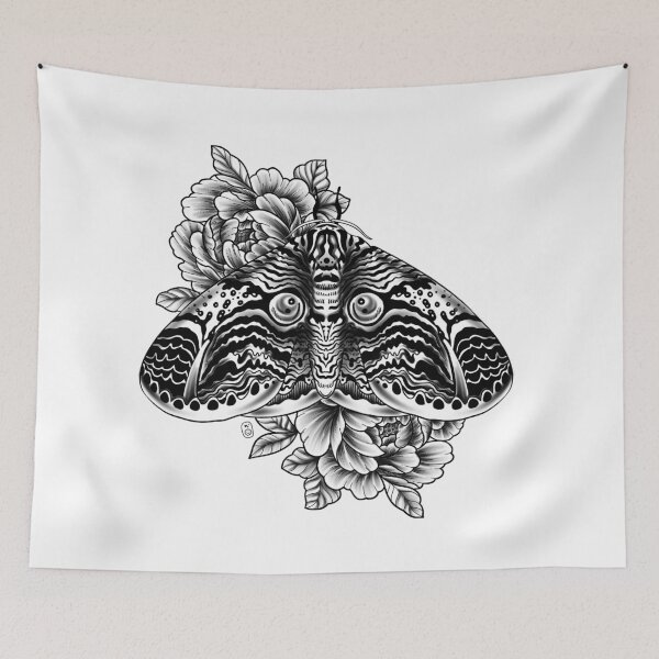 Item preview, Owl Moth Tattoo Design designed and sold by nykiway.