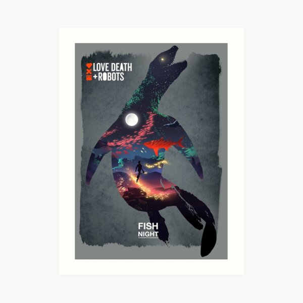 Love death & robots - Fish night poster Art Print