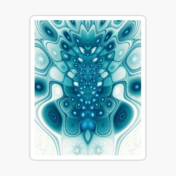 fractal pattern turquoise Sticker