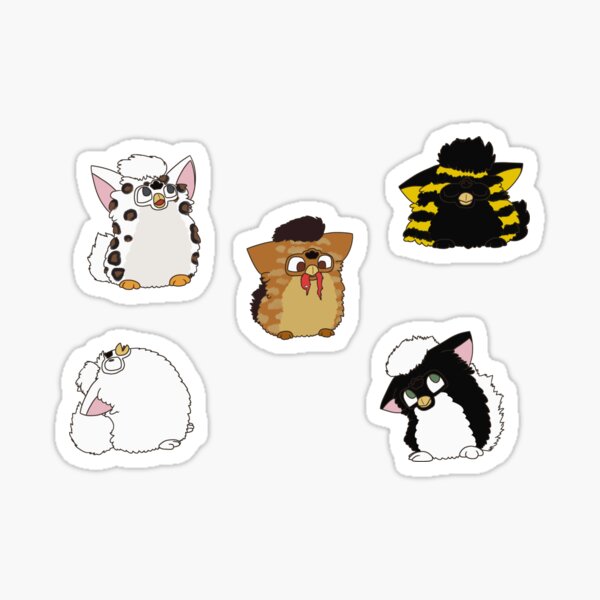 Item preview, furby stickers snow leopard bumblebee skunk tuxedo giraffe snowball designed and sold by RottingCompost.