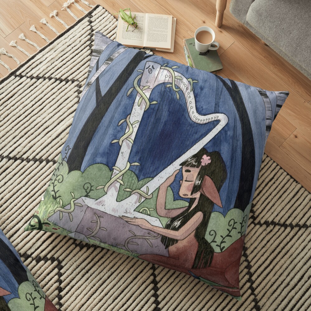 The Talking Harp Floor Pillow