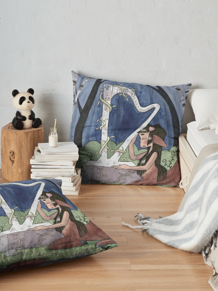 Alternate view of The Talking Harp Floor Pillow