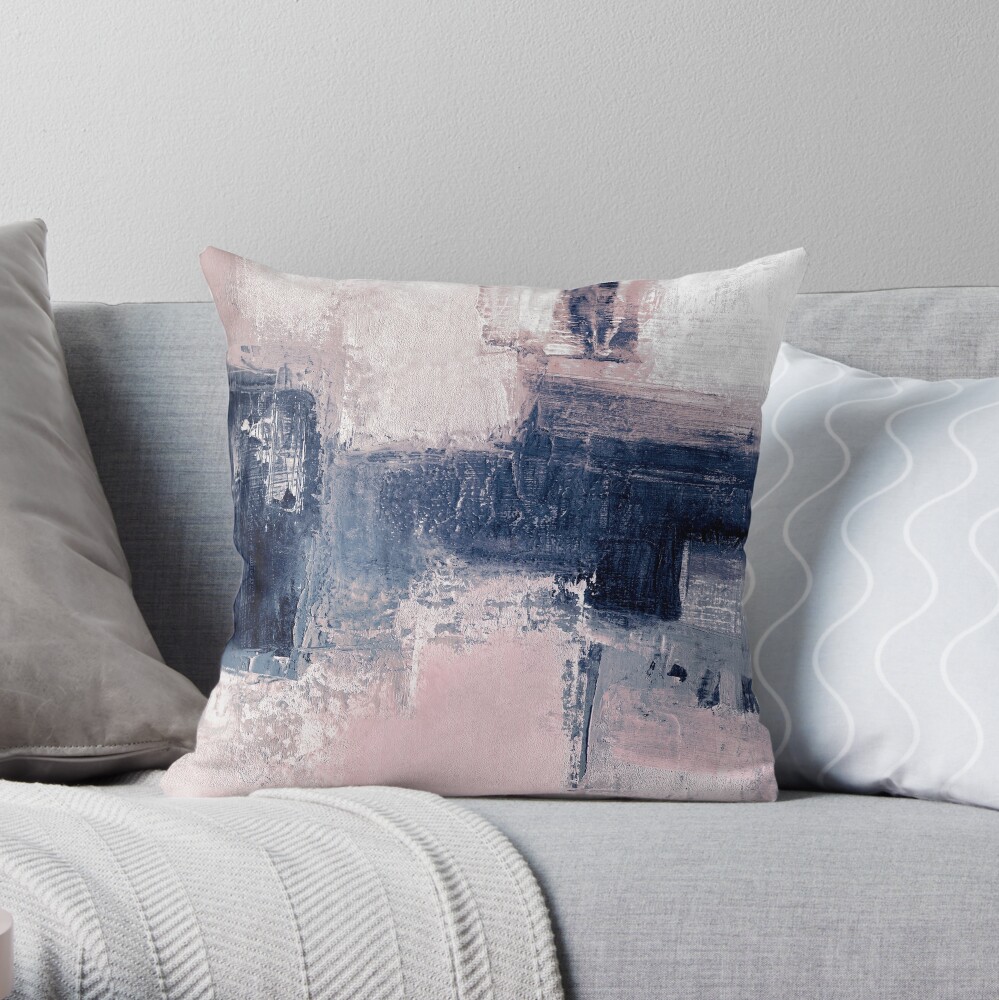 Pink and navy 2 Throw Pillow