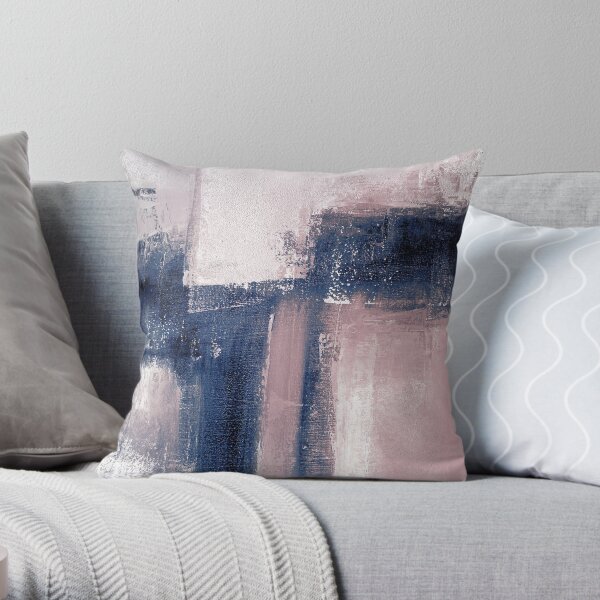 Pink and navy 3 Throw Pillow