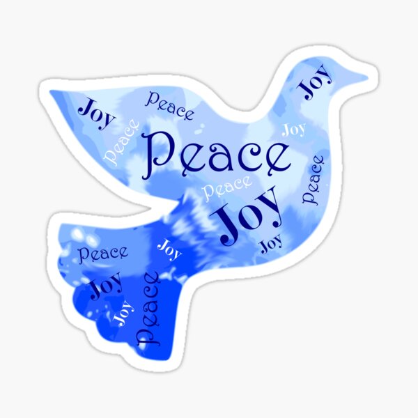 Peace Joy Blue Dove Sticker