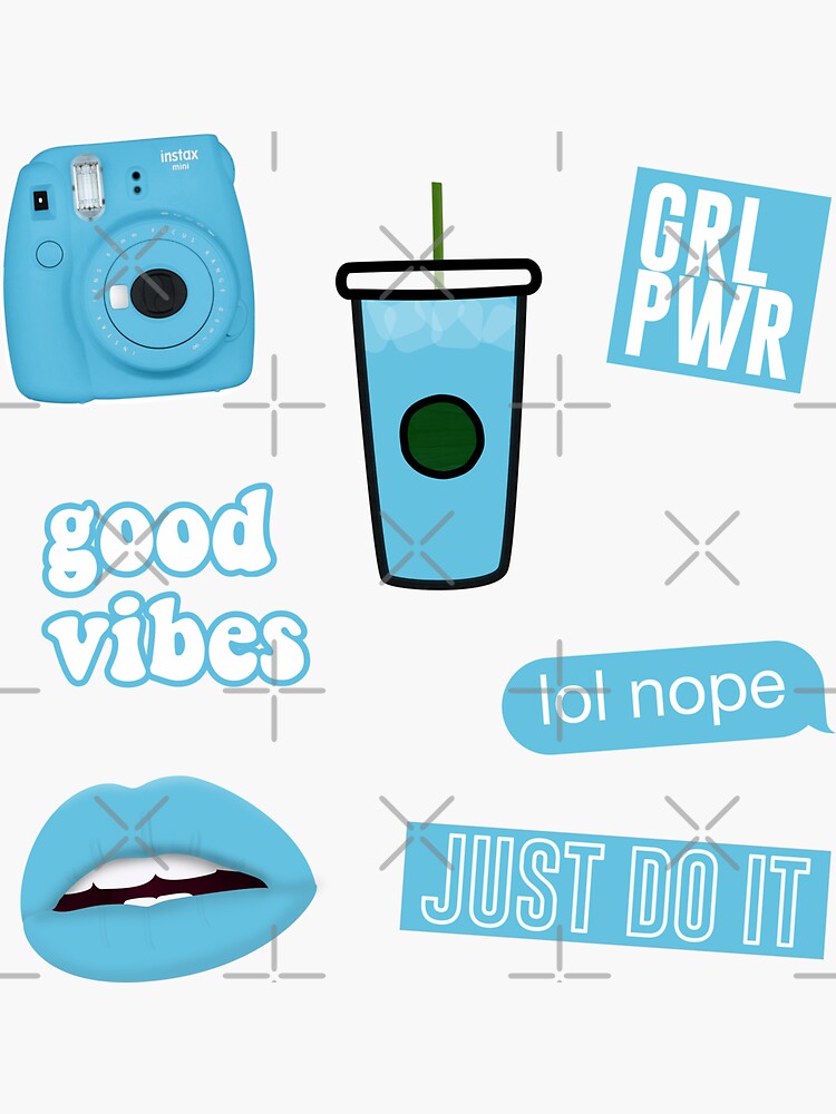 "Baby Blue Sticker Pack" Sticker by abbyjane325 Redbubble